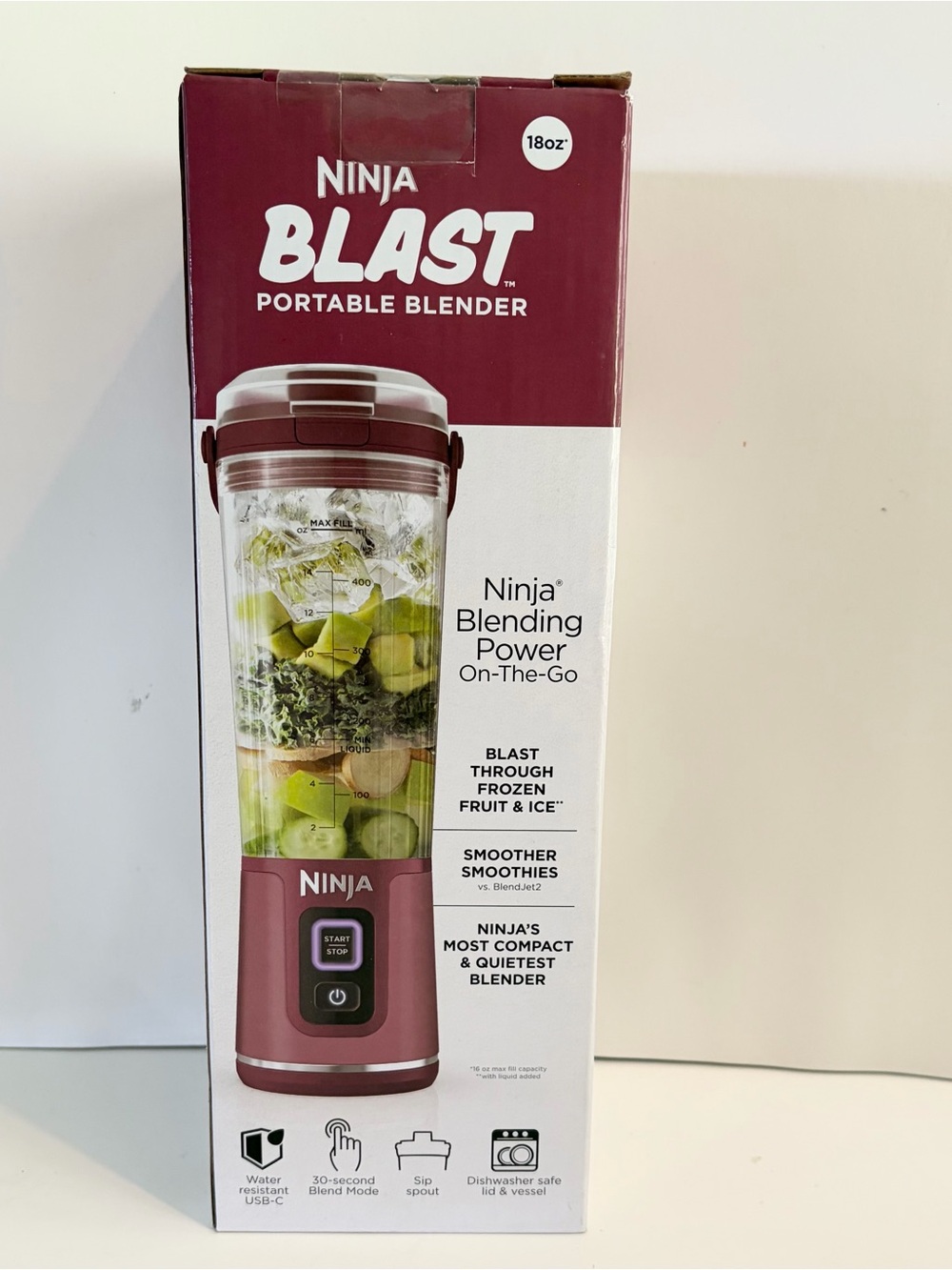 Ninja Blast Portable Blender - Maroon Brand new never used